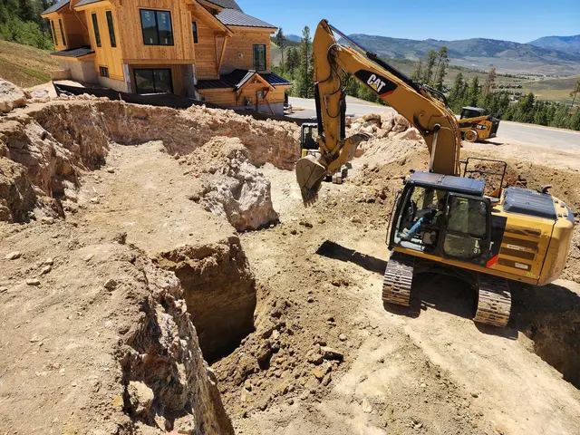 Excavation at a mountain home site